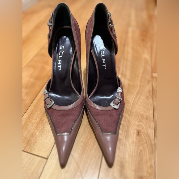 Size 38 US 7/7.5 E’Clat leather stilettos in gorgeous mauve colour, metal heel - Picture 8 of 8